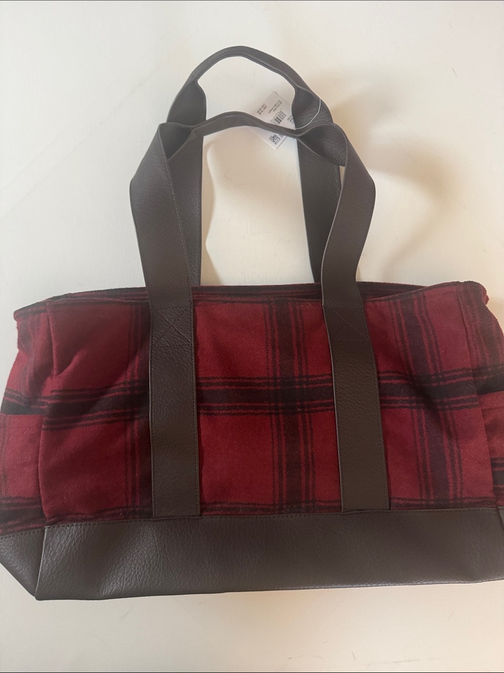 American Eagle Tote Bag Red Plaid